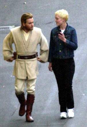 Ewan con la barba durante le riprese di SW2