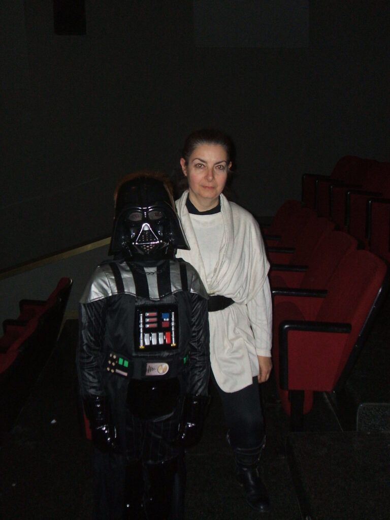 Gigliola Foglia in costume jedi con Darth Vader