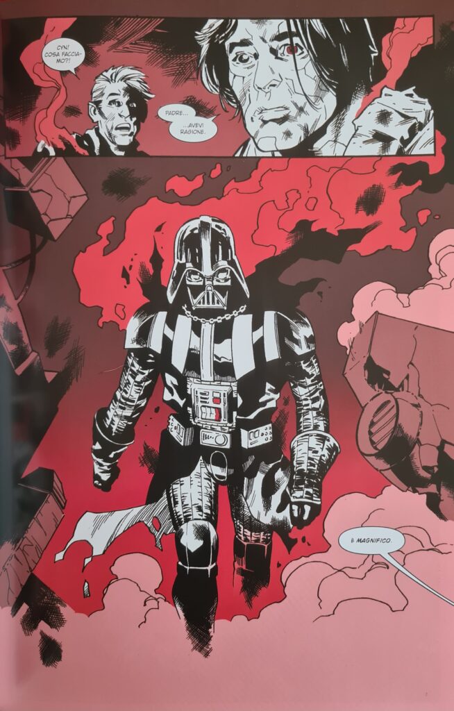 Una pagina del libro Darth Vader Black, White & Red