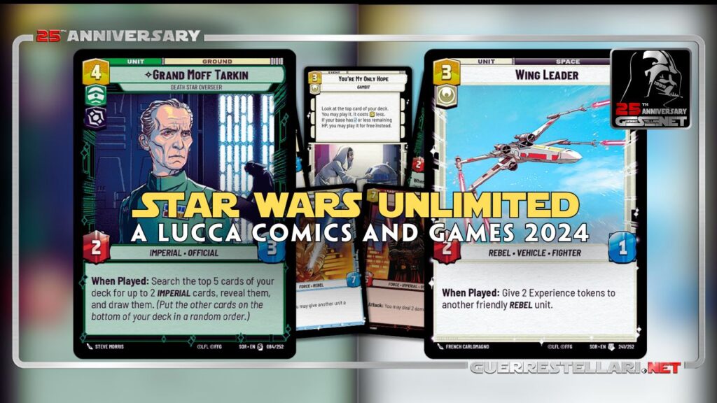 Star Wars Unilimited "Il Crepuscolo della Repubblica" gioco di carte dell'Asmodee presentato a Lucca Comics and Games 2024