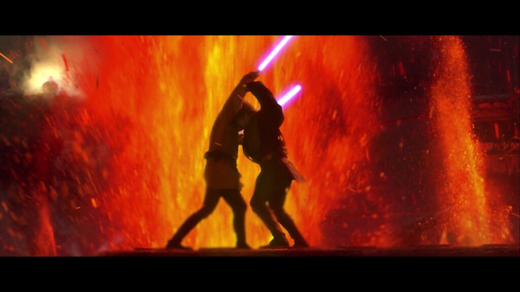 Obi-Wan e Anakin su mustafar