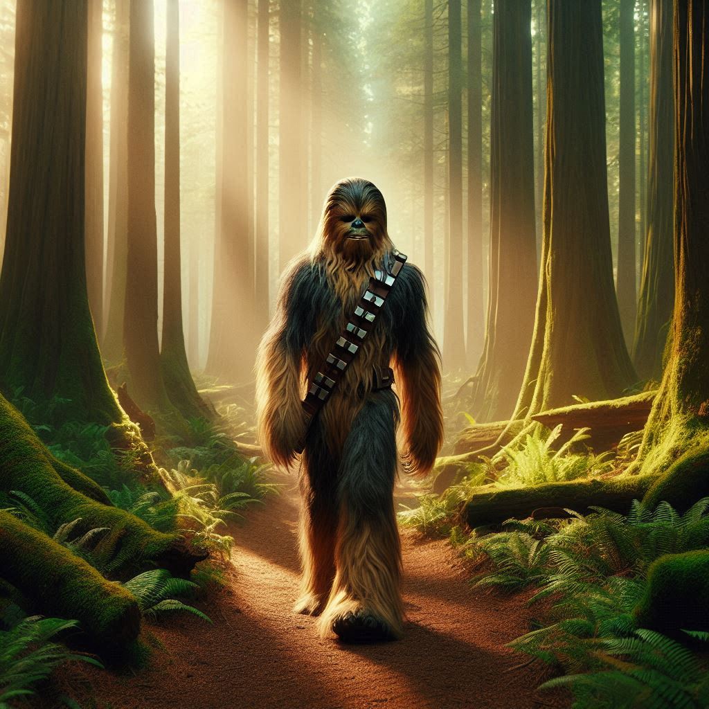 Un Nuovo Inizio: Chebacca cammina nella foresta di Kashyyyk