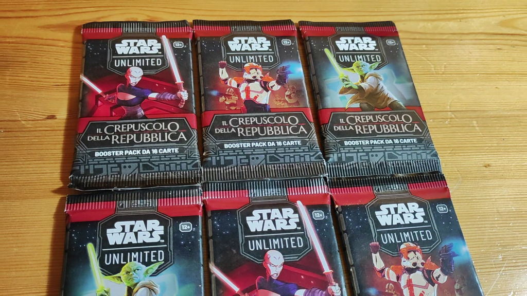 Star Wars Unlimited Il Crepuscolo della Repubblica, sei booster pack per espandere il mazzo